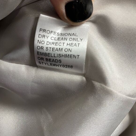 LM Collection Light Grey Jeweled Sleeveless Cocktail Formal Dress NWT - Picture 9 of 9